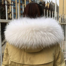 Colarinho de pele 100% real, feminino e masculino, casaco com pele de guaxinim e pele xale personalizado 2024 - compre barato