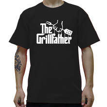 The Grillfather Gift for Dad Fathers Day BBQ Funny Men T Shirt Tshirt Fashion New O Neck Cotton T-shirt Tee Camisetas 2024 - buy cheap