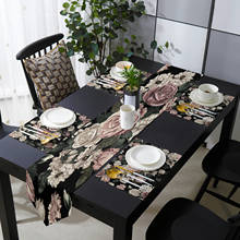 Plant Flowers Green Leaves Table Runner Holiday Kitchen Dining Table Runners Place Mats Set for Home Party Decor 2024 - buy cheap