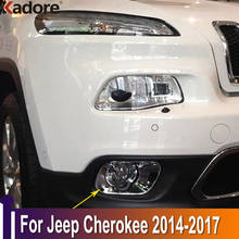 Para jeep cherokee 2014 2015 2016 2017 abs chrome frente foglight nevoeiro luz capa guarnição do carro proteger acessórios exteriores 2024 - compre barato