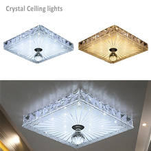 Luminária de teto de cristal, lustre quadrado com 12w tipo corredor, varanda, para corredor e redor do teto 2024 - compre barato