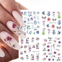 4pcs/Set Charms Flowers Leaf Nail Stickers Watercolor Nail Art Decals Sliders Manicure Decorations Foils Tattoo TRSTZ1137-1180-1 2024 - купить недорого