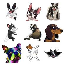 Cartoon Car Sticker Cute Boston Dog Terrier Creative Vinyl Car Decal Accessories Car Motorcycle Window Waterproof Decal KK13cm 2024 - buy cheap