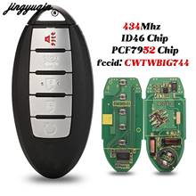 jingyuqin 5 Buttons For Nissan Altima Maxima 2013 2014 2015 Fob Remote Car Key 434Mhz ID46 Pcf7952 Chip fcc id:CWTWB1G744 2024 - buy cheap