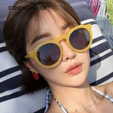 Cooyoung óculos de sol redondo feminino, óculos para praia ao ar livre fashion retrô armação quadrada uv400 2021 2024 - compre barato