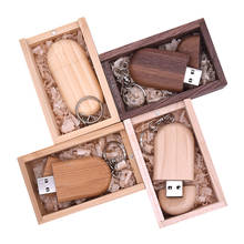 Fashion Maple Wooden+box Customized Logo Walnut Pendrive with Key Chain Usb Flash Drive 4GB 8GB 16G 32GB Usb Stick 2.0 Gift 2024 - buy cheap