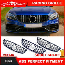 Grade gt grill para c63 amg gt, nova versão para c63 amg gt, c63s, estilo de carro, para w205 c63 coupe, grade de para-choque dianteiro 2013-2018 2024 - compre barato