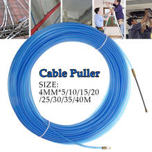 Extractor de Cable eléctrico de fibra de vidrio, herramienta eléctrica, dispositivo de guía de Cable de cinta, conducto de empuje, rodante de serpiente, 5-40M, 4mm 2024 - compra barato