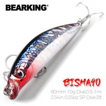 Bearking-Señuelos de lápiz para pesca, modelo popular, en forma de pececillo flotante, cebo de tamaño 90mm, 10g, imán interior, buceo 0,5m 2024 - compra barato