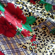 Material macio brilhante em cetim fecho faça você mesmo artesanato estampa leopardo flor tecido charmeuse padrão estiloso 2024 - compre barato