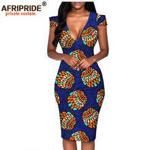 African Summer Dress for Women AFRIPRIDE Tailor Made Short Sleeve Knee Length Casual Women Pencil Dress 100% Cotton A1825074 2024 - buy cheap