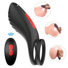 Remote Control Penis Delay Ejaculation Cock Vibrating Ring Dual Penetration G Spot Stimulator Dildo Vibrator Sex Toys For Men 2024 - buy cheap