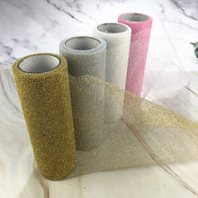 9.2m Glitter Organza Tulle Roll Spool Fabric Ribbon DIY Tutu Skirt Gift Craft Baby Shower Wedding Party Decoration Gold Silver 2024 - купить недорого