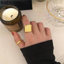 ANENJERY Silver Color Europe Handmade Irregular Width Surface Open Ring for Women Men Concave Convex Jewelry S-R806 2024 - buy cheap