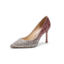 Black Stiletto High Heels Big Size Ladies Bridal Scarpin 4 34 Female Pointed Toe 33 Medium 8cm Silver Glitter Pumps Shoes 2021 2024 - buy cheap