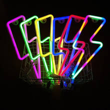 LED Home Neon Lightning Shaped Sign Neon Fulmination Light USB Decorative Light Wall Decor for Kids Baby Room Wedding Party 2024 - buy cheap