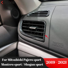 Accesorios interiores para Mitsubishi Pajero sport/Montero sport/Shogun sport 2019-2021, cubierta de salida de ventilación de fibra de carbono, embellecedor 2024 - compra barato