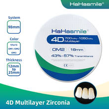 HaHasmile-Bloque de circonia Dental 4d-multicapas om2, Material de restauración de circonita fija de 98mm para implante Dental CAD CAM 2024 - compra barato