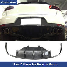 For Porsche Macan Spoiler Carbon Fiber Rear Bumper Exhaust Diffuser Lip 2014 2015 2016 2017 2018 car body kit 2024 - buy cheap