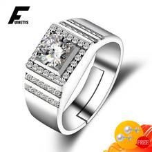 Luxury Men Ring 925 Silver Jewelry Inlaid Zircon Gemstones Finger Rings for Male Wedding Engagement Party Accessories Wholesale 2024 - buy cheap