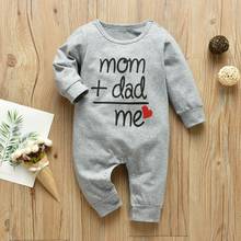 Newborn Infant Baby Boys Rompers Jumpsuits Playsuits Mom Plus Dad Equal Me Letter Print Long Sleeve Baby Boy Onesie for 0-18M 2024 - buy cheap