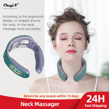Smart Neck Massager with Heated Intelligent Cordless 4D Pulse Cervical Massager Pain Relief Deep Tissue Trigger Point Massage 50 2024 - buy cheap