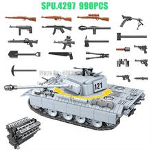 Tanque de pantera militar 100064, arma soldada da segunda guerra mundial, 6 blocos de construção, brinquedo com 990 peças 2024 - compre barato