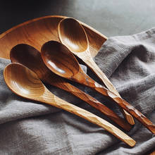 Juego de cucharas de madera para sopa, cuchara grande de mango largo, cucharón de sopa, cuchara de comedor, utensilios de cocina de madera, 4 Uds. 2024 - compra barato