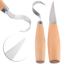 Conjunto de facas para entalhar madeira, 2 peças, colher, cortador curvo, faça você mesmo, artesanato, materiais de madeira 2024 - compre barato