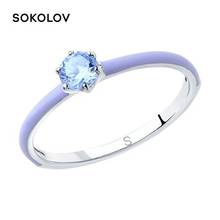 SOKOLOV anillo de plata con esmalte y circonita cúbica, joyería de moda, 925, para mujer/hombre, hombre/mujer, hombre/mujer 2024 - compra barato