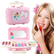 Juego de maquillaje lavable para niños, caja de maquillaje de moda, belleza de princesa, juguetes de simulación para niñas, regalos para bebés 2024 - compra barato