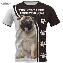 HX-Camiseta con estampado 3D de animales Pug, ropa de calle Harajuku, Tops de gran tamaño, envío directo 2024 - compra barato