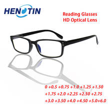 Henotin-gafas de lectura rectangulares clásicas para hombre y mujer, lentes con bisagra de resorte Flexible de alta calidad, HD, lector 2024 - compra barato