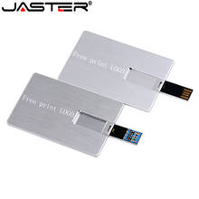 JASTER USB Flash Drive 4GB 16GB 32GB 64GB Metal Card Pendrive Business Gift  Stick Credit  Pen Drive(5PCS custom LOGO) 2024 - buy cheap