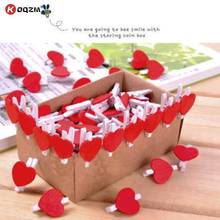 20PCS Mini Red Lover Heart Shaped Wooden Clips Memo Book Clips School Office Clip Supplies Accessories Stationery 2024 - buy cheap