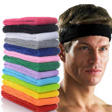 Спортивная эластичная повязка на голову из повязка от пота на голову хлопка для мужчин, женщин, унисекс, лента для волос для йоги, для тренажерного зала, для фитнеса, баскетбола 2024 - купить недорого