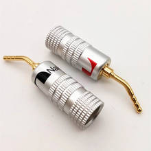 New 24K Gold For Speaker Pin Angel 2mm Banana Plugs Speaker wire Screw Lock Connector 2024 - buy cheap