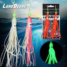 Rubber Squid Skirts Slow Jig Hooks Luminous Octopus Soft Fishing Lures Mix Color Sea Fishing Tackle Jigging Bait Hooks 2024 - buy cheap