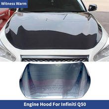 Для капота Q50, Высококачественная крышка капота двигателя из углеродного волокна для Infiniti Q50, крышки двигателя, комплект чехлов для кузова автомобиля 2014 и выше 2024 - купить недорого