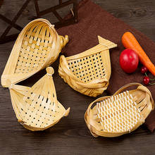 Bamboo tray creative dish dessert basket dustpan sieve round storage basket Japanese style special tableware Fruit Baskets sushi 2024 - buy cheap