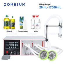 ZONESUN Semi Automatic Double Nozzle Filling Machine Laundry Cooking Oil Water Juice Milk Liquid Bottle Filling Machine 2024 - buy cheap