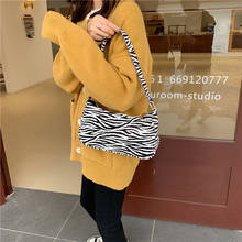 Zebra Pattern Women's Fur Hobos Shoulder Bags Retro Ladies Underarm Armpit Bag Fashion Design Female Small Clutch Purse Handbags 2024 - buy cheap