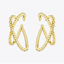 ENFASHION-pendientes de Clip con forma de X para mujer, aretes geométricos de Color dorado, joyería sin Piercing, Punk, E191146 2024 - compra barato