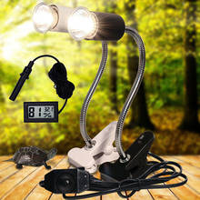 UVA + UVB-lámpara para reptiles con soporte para bombilla, termómetro, higrómetro, para tortugas, Kit de lámpara de calefacción, 3,0 Uds. 2024 - compra barato