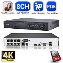 Super 8MP H.265 POE NVR Video Recorder IP Camera CCTV System ONVIF Network Face Detect P2P Video Surveillance Camera 2024 - buy cheap