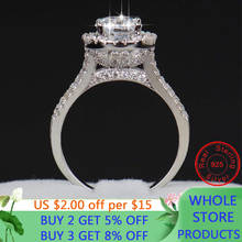 LMNZB-Anillo de plata de primera ley y diamante para mujer, sortija de compromiso, plata esterlina 925, Diamante redondo, 1 quilate, LXR090 2024 - compra barato