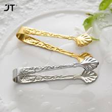 Stainless Steel Silver Gold Emboss Ice Clip  Small Coffee Sugar Clip Food Clip Hookah Coal Tongs Tweezers Carbon Clip Gadget 2024 - buy cheap