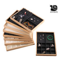 PU Leather Bamboo Jewelry Display Tray Necklace Bracelet Bangle Rings Earrings Display Jewelry  Showcase Storage Box Organizer 2024 - buy cheap
