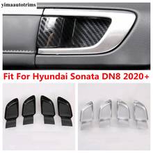 Manija Interior de la puerta del coche, accesorios embellecedores para Hyundai Sonata 10. ° 2020 2021 mate/fibra de carbono ABS Interior 2024 - compra barato