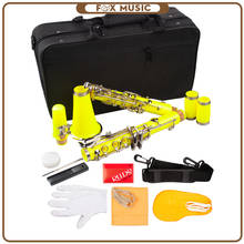 Clarinete abs amarelo bb, 17 teclas banhadas em níquel com luvas de pano de limpeza, chave de fenda, instrumento de sopro 2024 - compre barato